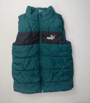Puma kids black & green puffer vest